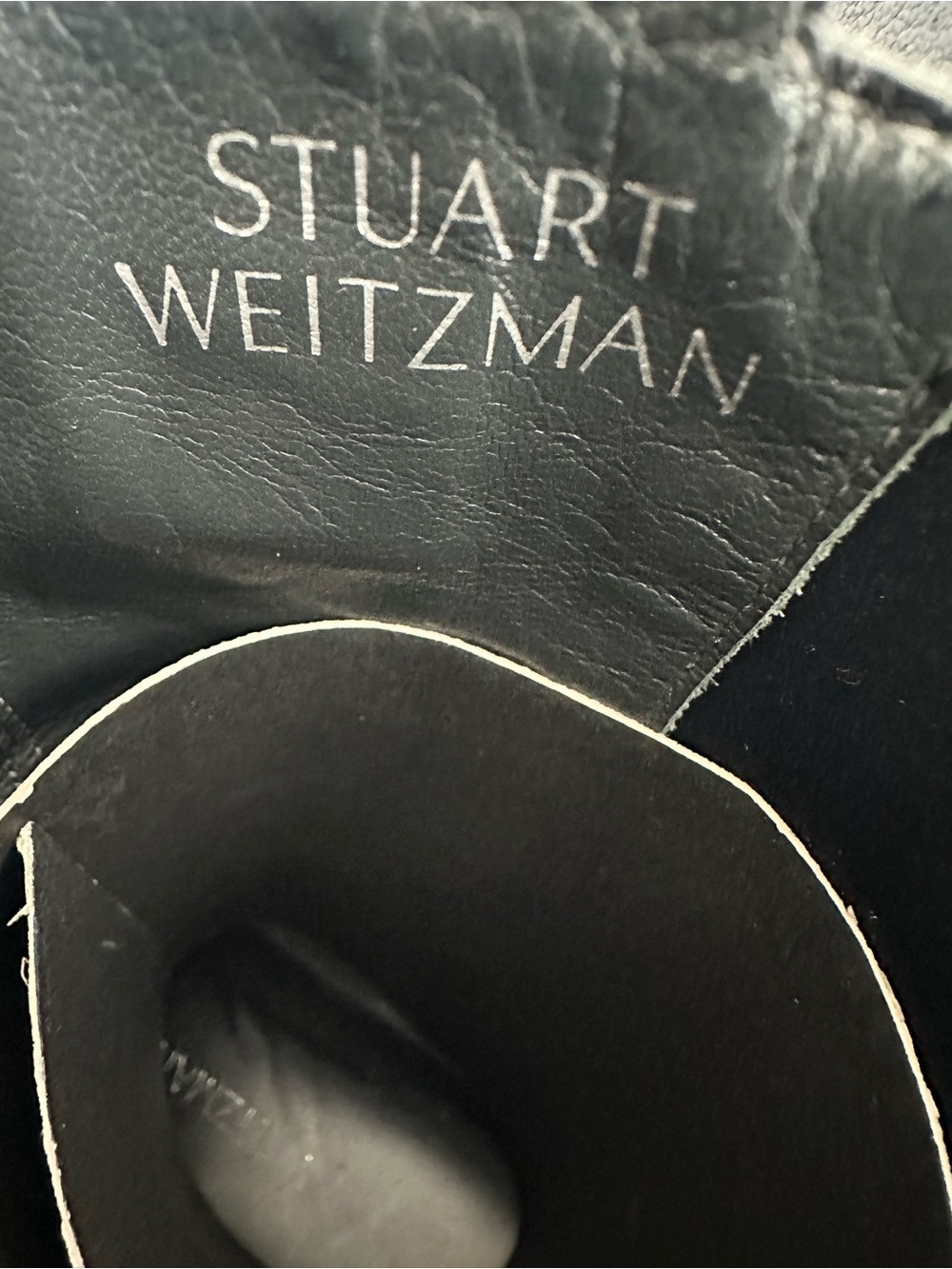 AUTHENTIC STUART WEITZMAN Studded Mid-Calf Black Leather Pull Boots - Picture 7 of 15